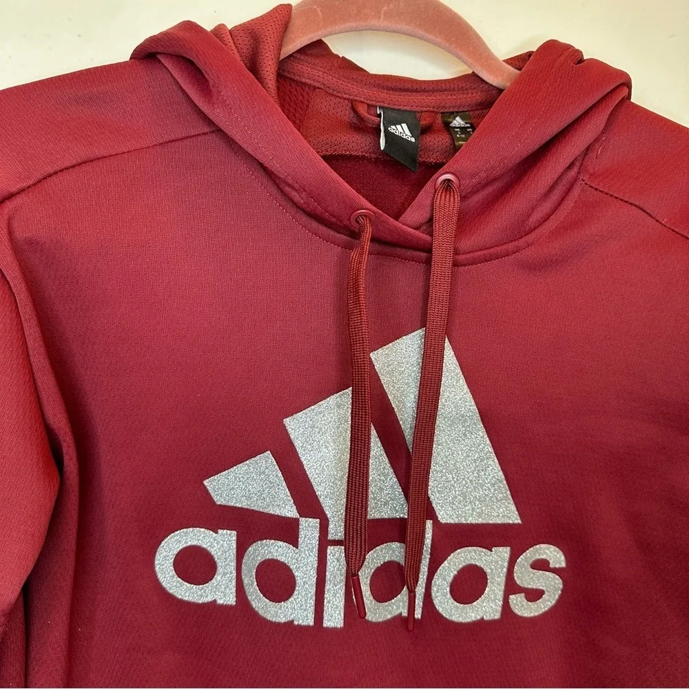 Adidas Red Climawarm Woman's Red Sweatshirt Size Small - Picture 3 of 13